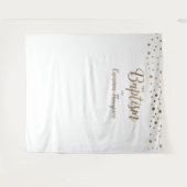 シンプル金ゴールド紙吹雪洗礼の背景 タペストリー (正面(横))