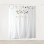 シンプル金ゴールド紙吹雪洗礼の背景 タペストリー (正面)