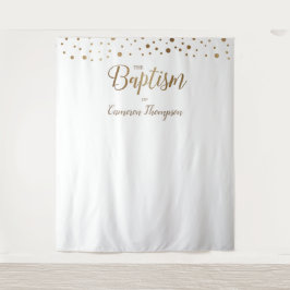 シンプル金ゴールド紙吹雪洗礼の背景 タペストリー