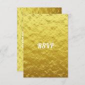 シンプル金ゴールド結エレガント婚RSVPカード 出欠カード (正面/裏面)