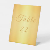 シンプル金ゴールド結婚のテーブル番号 台座サイン (正面)