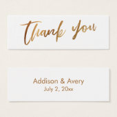 シンプル金ゴールド結婚のメッセージカードカード (正面&裏面)