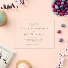 シンプル金ゴールド結婚文字 アクリル招待状