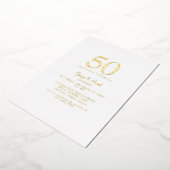シンプル金ゴールド結婚記念日パーティー 箔招待状 (回転した状態)