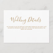 シンプル金ゴールド結婚詳細 エンクロージャーカード (正面)