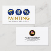 シンプル金ゴールド絵画のブラシアイコン 名刺 (正面/裏面)