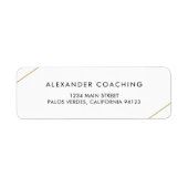 シンプル金ゴールド線のモダン差出人住所 ラベル (正面)