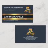 シンプル金ゴールド線はっきりした層タクシードライバー 名刺 (正面/裏面)