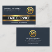 シンプル金ゴールド線はっきりした層タクシーCabドライバ 名刺 (正面/裏面)