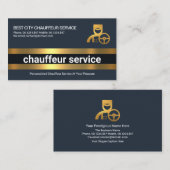 シンプル金ゴールド線はっきりした層ドライバ 名刺 (正面/裏面)