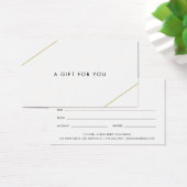 シンプル金ゴールド線モダン商品券 (デスク)