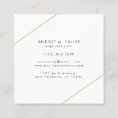 シンプル金ゴールド線モダン スクエア名刺 (裏面)