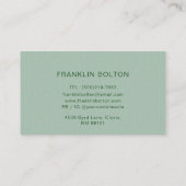 シンプル金ゴールド線緑抽象芸術雲パターン 名刺 (裏面)