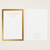 シンプル金ゴールド縁どイヤリング表示カード (正面&裏面)