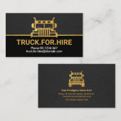 シンプル金ゴールド縁どトラックの採用 名刺 (正面/裏面)