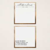 シンプル金ゴールド縁どホワイトネックレス表示カード (正面&裏面)