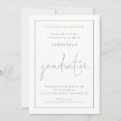 シンプル金ゴールド縁ど写真グラードランチ卒業 招待状 (正面)