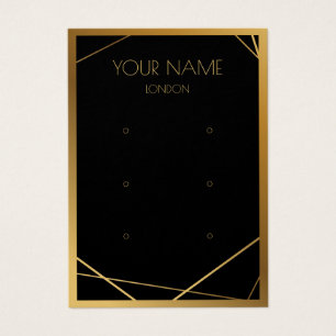 シンプル金ゴールド縁ど幾何イヤリング表示カード