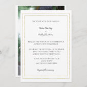 シンプル金ゴールド縁ど結婚式招待状 招待状 (正面/裏面)