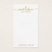 シンプル金ゴールド署名イヤリングディスプレイカード (正面)