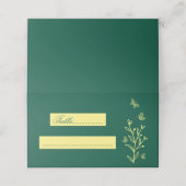 シンプル金ゴールド花エメ結婚ラルド プレイスカード (外部開封)