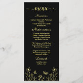 シンプル金ゴールド花結婚黒 メニュー (正面)