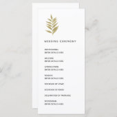 シンプル金ゴールド葉結婚植物式 プログラム (正面/裏面)