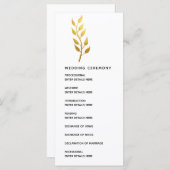 シンプル金ゴールド葉結婚植物式 プログラム (正面/裏面)