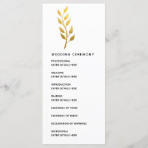シンプル金ゴールド葉結婚植物式