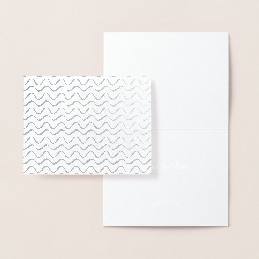 シンプル金ゴールド銀モダン抽象芸術波線 箔カード (ディスプレー)