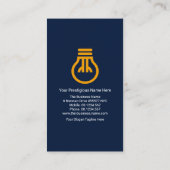 シンプル金ゴールド電球スイッチ電気技師サービス 名刺 (裏面)