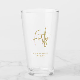 シンプル金ゴールド40歳の誕生日 タンブラーグラス