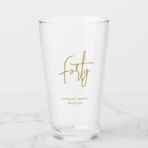シンプル金ゴールド40歳の誕生日 タンブラーグラス