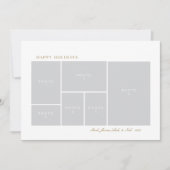 シンプル金ゴールド6 photo collageホリデーカード シーズンカード (正面)