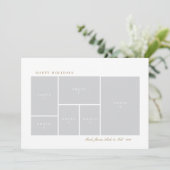 シンプル金ゴールド6 photo collageホリデーカード シーズンカード (スタンド正面)