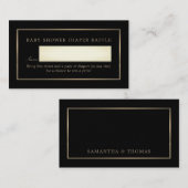 シンプル金ゴールド、おむつラッフルチケット エンクロージャーカード (正面/裏面)