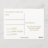 シンプル金ゴールド- RSVPポストカード ポストカード (裏面)