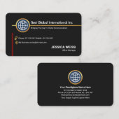 シンプル金ゴールドRed Line創業者オーナースタートアップ 名刺 (正面/裏面)