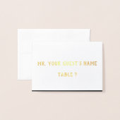 シンプル金属座席表 箔カード (封筒付き正面)