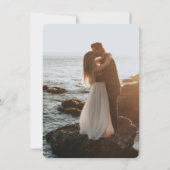 シンプル金属銀とブラックフォト結婚ズ 招待状 (裏面)