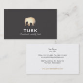 シンプル金箔ルックエレファントブラックビジネスカード 名刺 (正面/裏面)