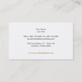 シンプル金箔ルックエレファントブラックビジネスカード 名刺 (裏面)