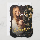 シンプル金箔応援書道台本の写真 シーズンカード (正面)