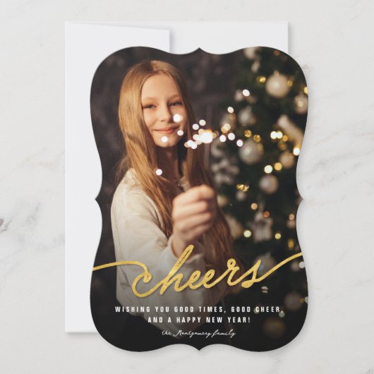 シンプル金箔応援書道台本の写真 シーズンカード (正面)