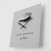 シンプル銀まつげグリッタースパークル美しいサロン スクエア壁時計 (傾斜)