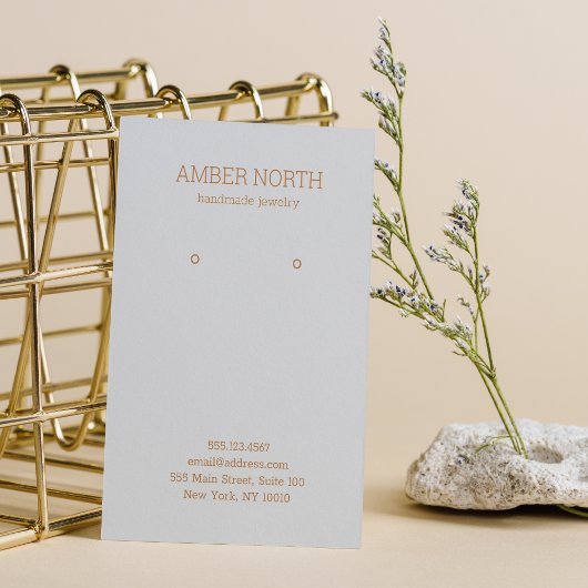 シンプル銀エレガントイヤリング 名刺