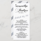 シンプル銀フェイク箔シック結婚メニュー メニュー (正面/裏面)