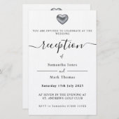 シンプル銀モダンハート披露宴 便箋 (正面/裏面)