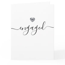 シンプル銀モダンハート白婚約した