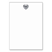 シンプル銀モダンハート結婚タイポグラフィ テーブルナンバー (裏面)